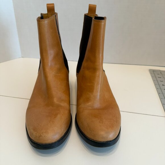 COLE HAAN Women’s Tan & Brown Pull-On Leather Ankle Boots (Women’s Size 8½ B) - Picture 2 of 13